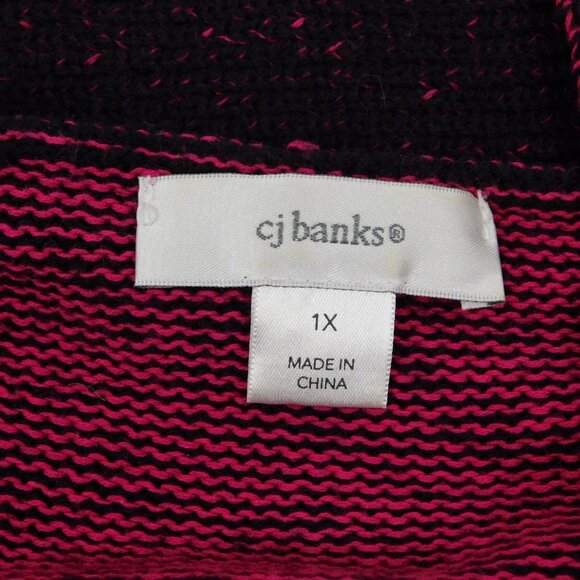 CJ Banks Sweater Women 1x Purple 3/4 Sleeve Cowl Neck Button Up Pockets Cozy - Picture 7 of 10